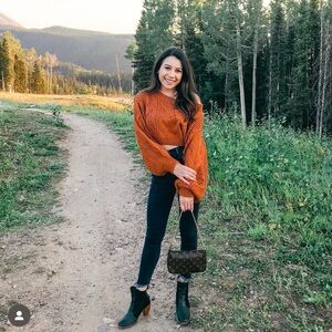 Rust cropped sweater